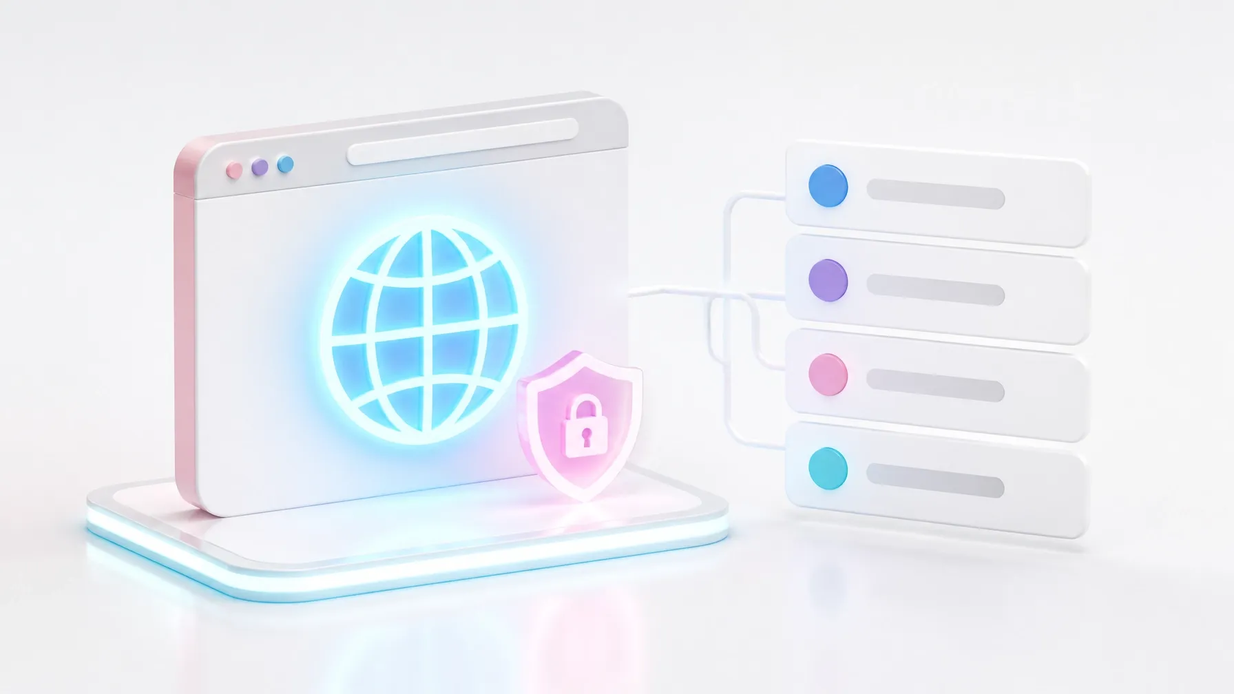 Clean technology illustration representing domain privacy and organized DNS management