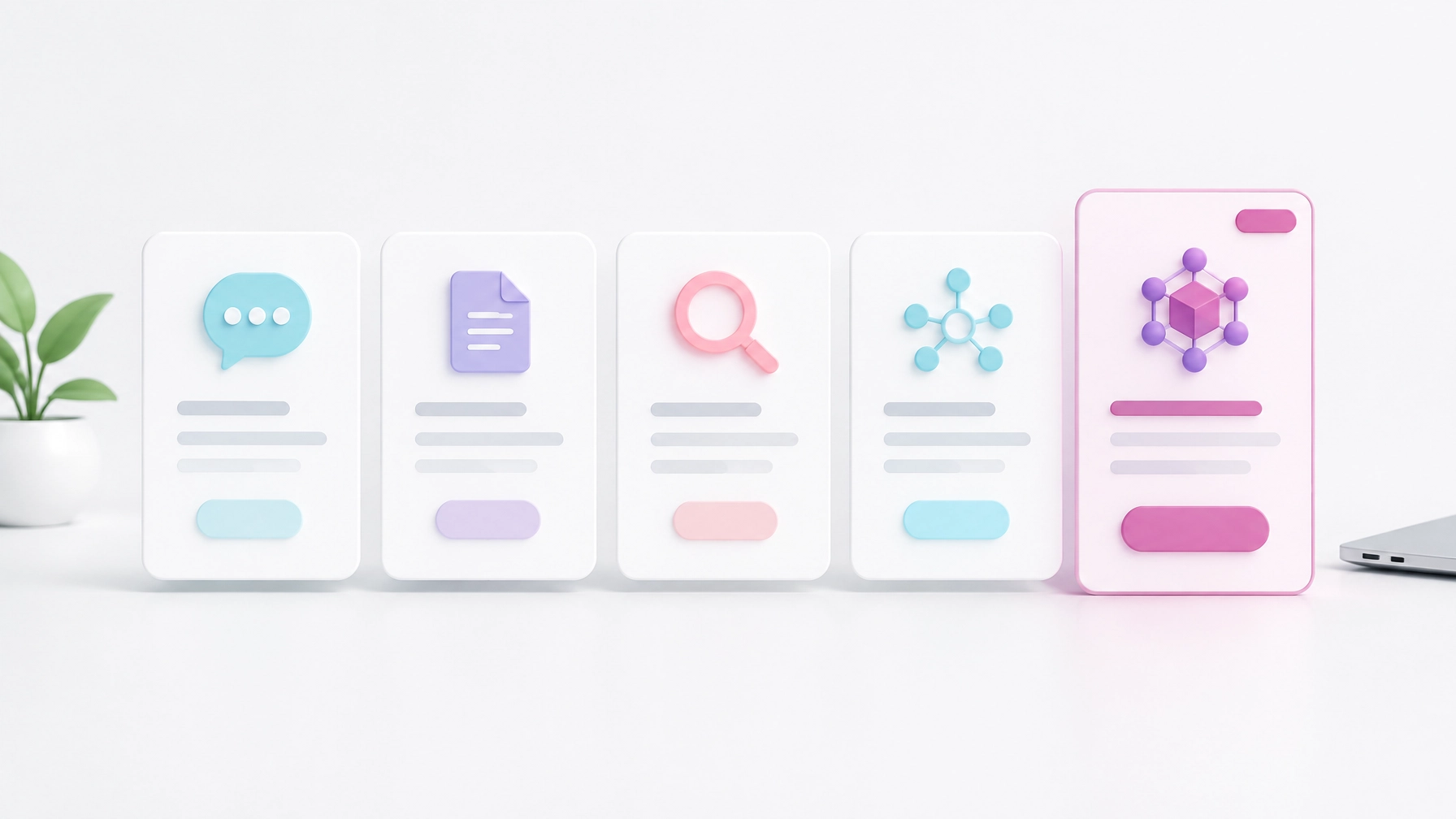 A row of free AI tool cards beside a highlighted paid plan